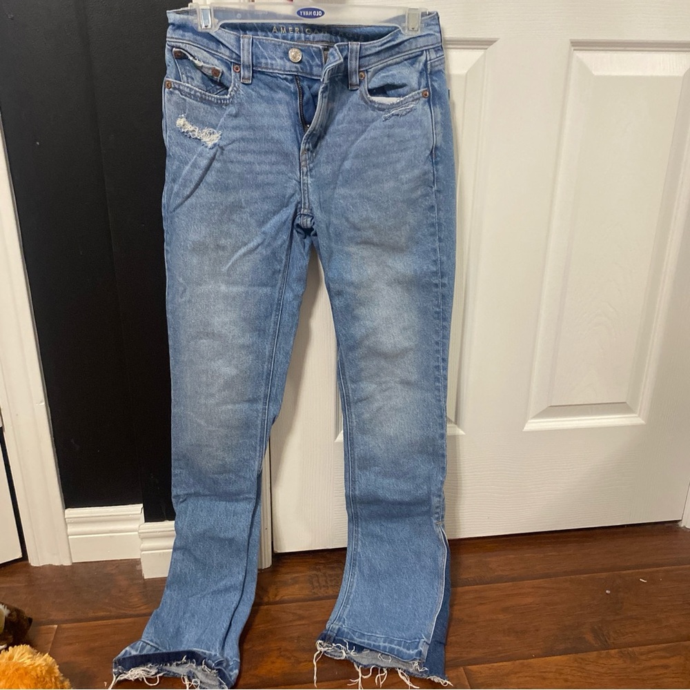 American Eagle Outfitters Light Blue Straight Leg Jeans
